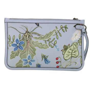 GUCCI botanical illustration Clutch Bag Canvas Blue 379277 34316