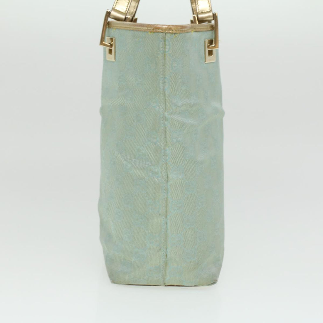 GUCCI GG Canvas Shoulder Bag Blue Champagne Gold 0021099 34623