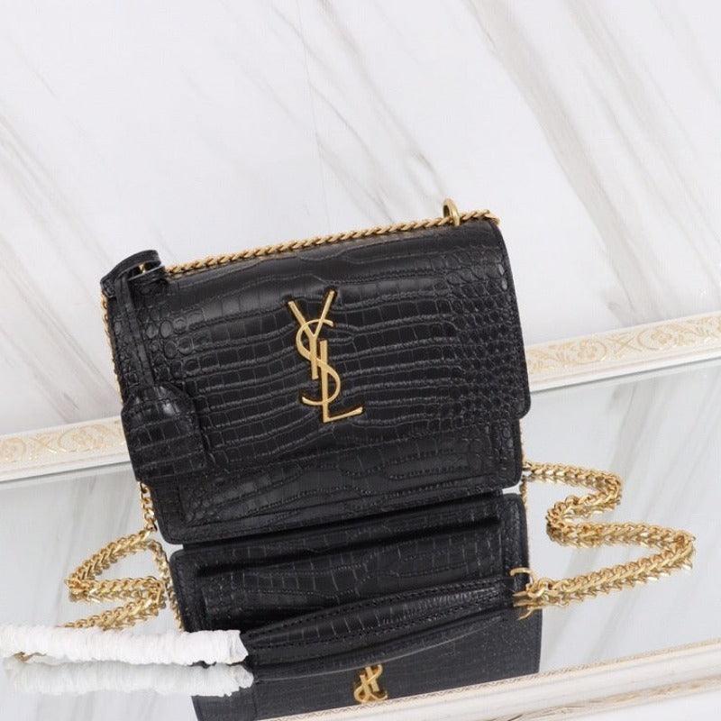Makersluxe - Sunset Shoulder Bag Black Croc