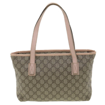 GUCCI GG Canvas Tote Bag PVC Leather Beige Pink 181086 36252