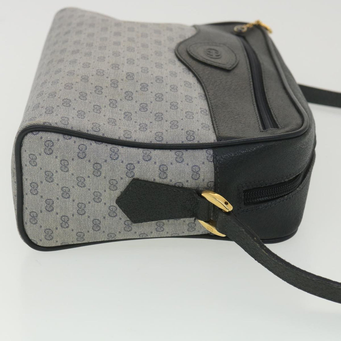GUCCI Micro GG Canvas Shoulder Bag Navy Gray 001.56.0852 36585
