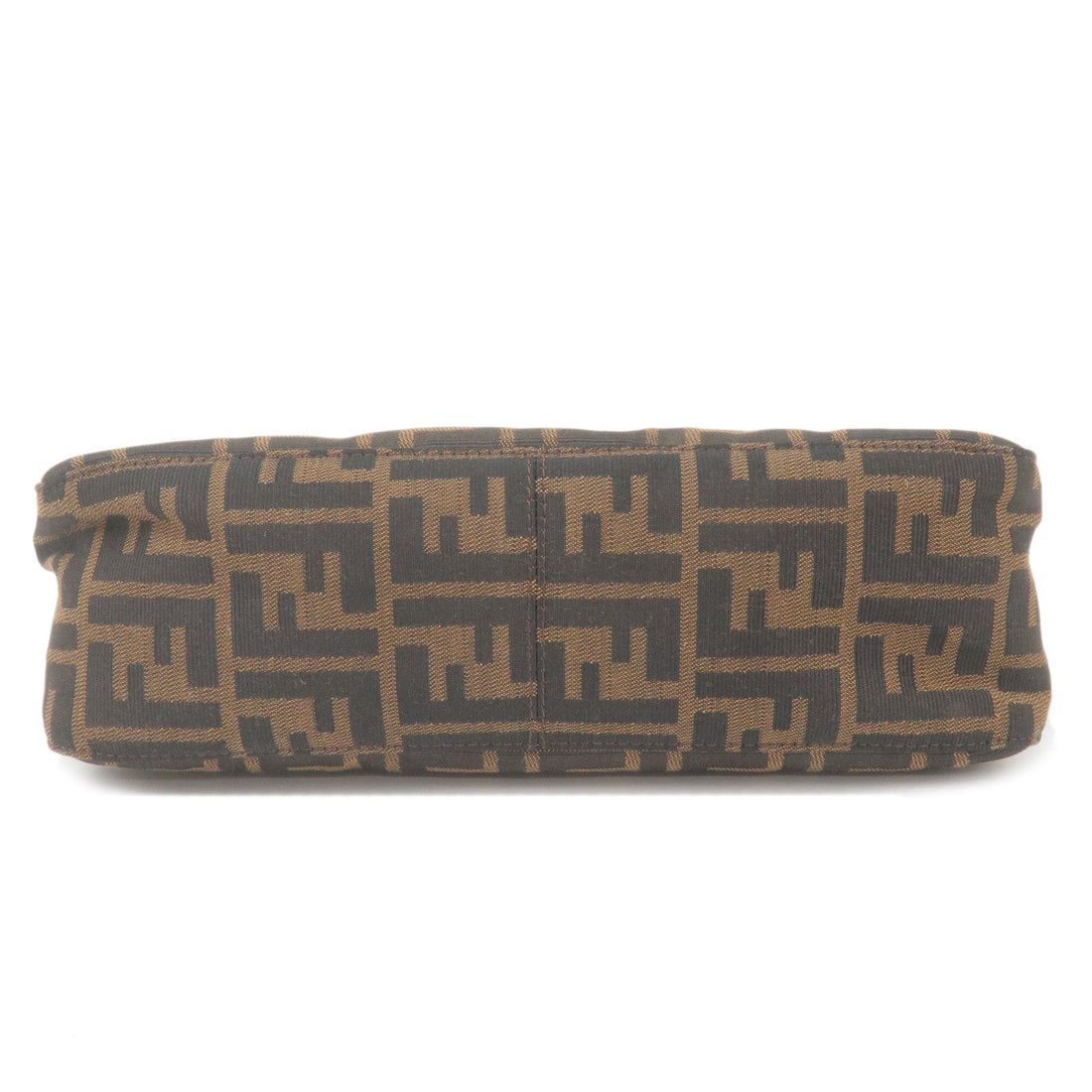 FENDI Zucca Canvas Leather Shoulder Bag Brown Black 26566
