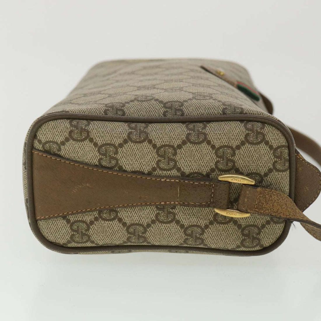 GUCCI GG Canvas Web Sherry Line Shoulder Bag Beige Red 89.02.012 36784