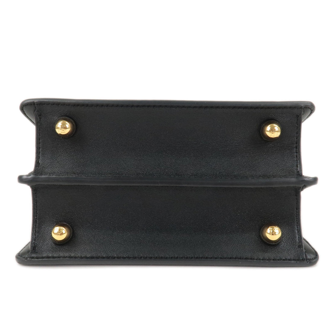FENDI Peekaboo IseeU Leather 2WAY Hand Shoulder Bag Black 8BN335