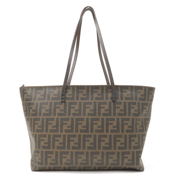 FENDI Zucca Logo Print PVC Leather Tote Bag Brown 8BH198