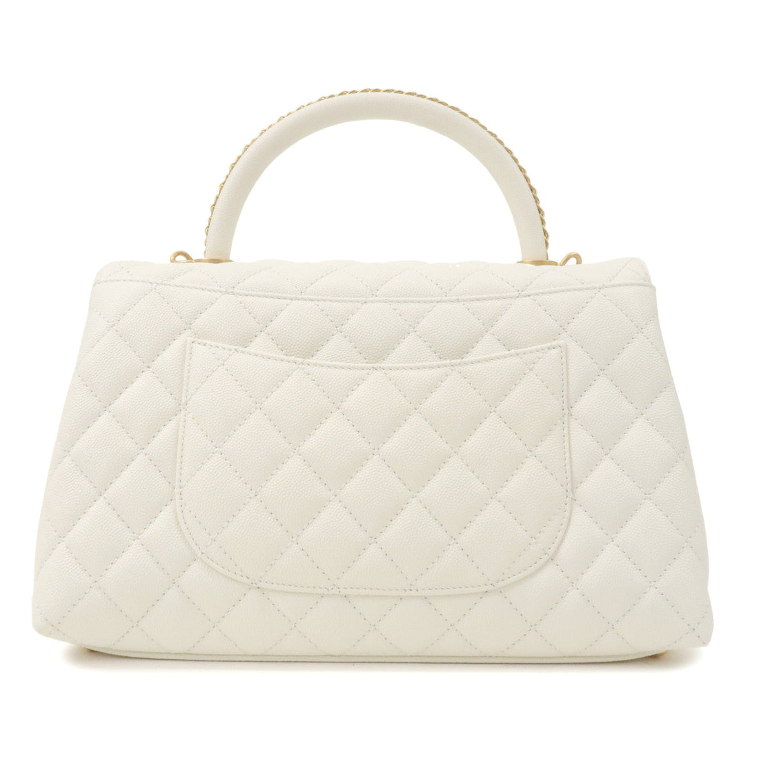 CHANEL Matelasse Caviar Skin COCO Handle 28 2Way Bag White A92991