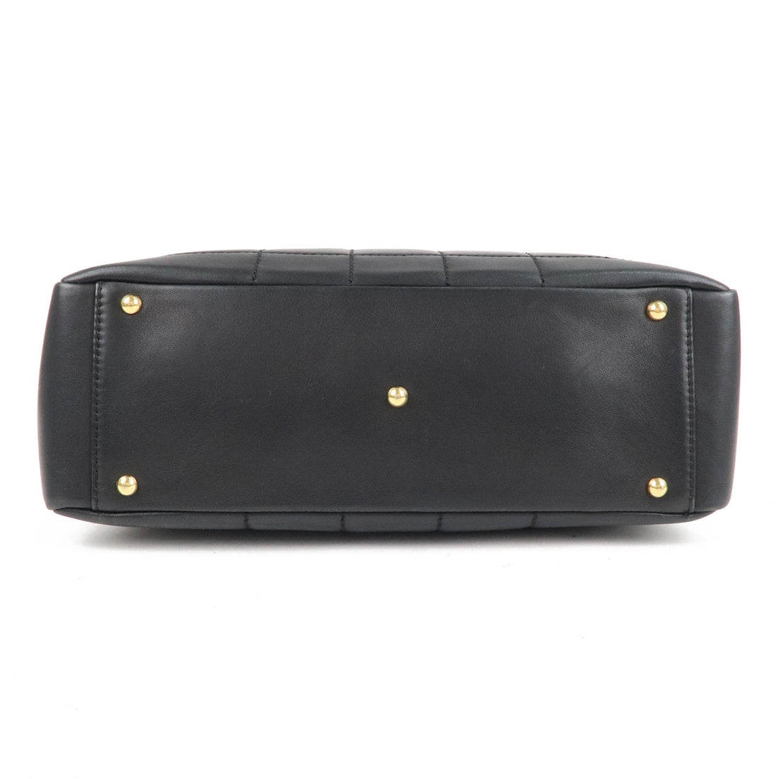 CHANEL Chocolate Bar Lamb Skin Chain Tote Bag Black