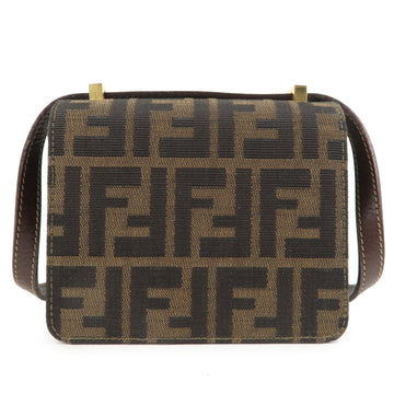 FENDI Zucca Canvas Leather Crossbody Mini Shoulder Bag