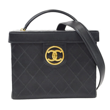 Chanel Black Lambskin Bicolore 2way Shoulder Handbag