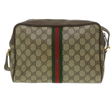 GUCCI GG Canvas Web Sherry Line Shoulder Bag Beige Red Green 37155