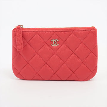 Chanel Matrasse Caviar S Pouch Red G  31st