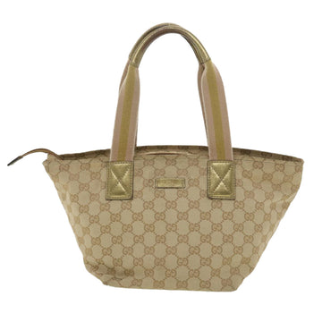 GUCCI Sherry Line GG Canvas Tote Bag Beige Pink Gold 131228 37407