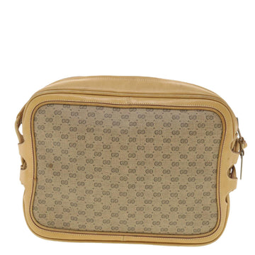GUCCI Web Sherry Line Micro GG Canvas Shoulder Bag PVC Leather Beige 37409