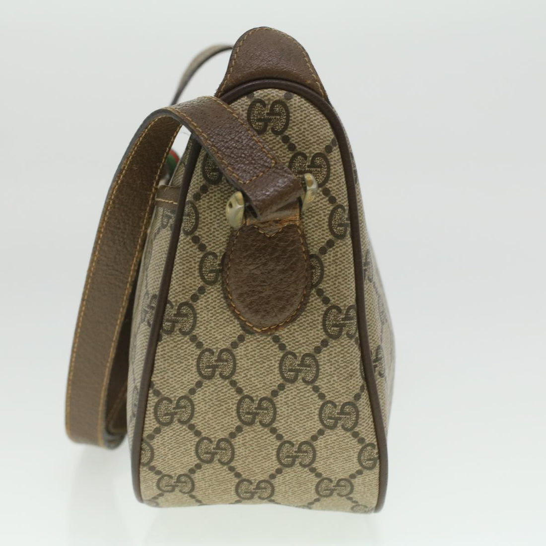 GUCCI GG Canvas Web Sherry Line Shoulder Bag Beige Red Green 8902032 37565