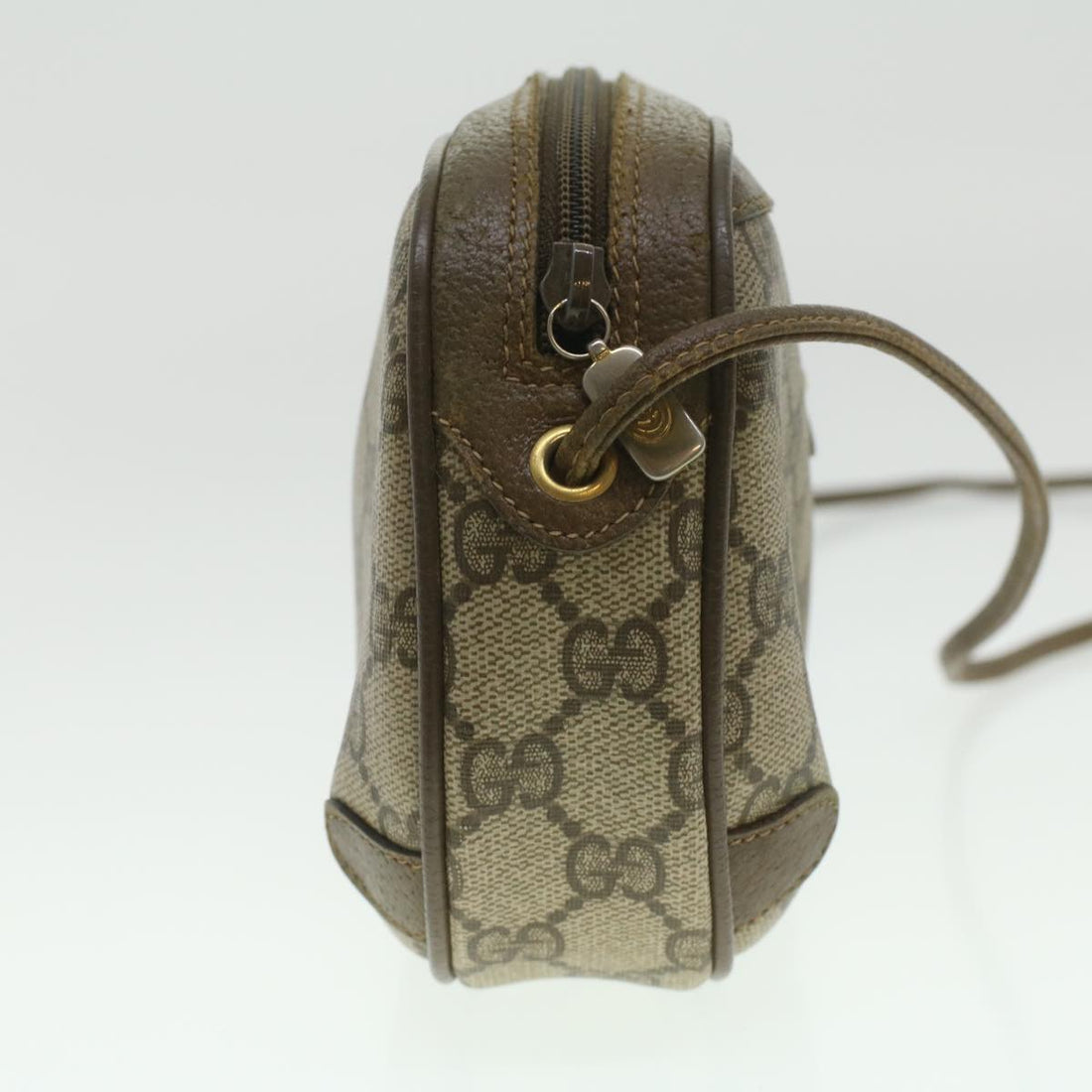 GUCCI GG Canvas Web Sherry Line Shoulder Bag Beige Red 89.02.066 37720