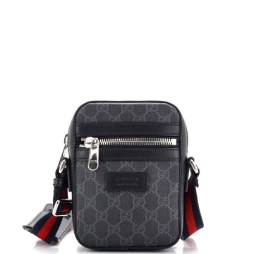 Web Strap Front Zip Messenger Bag GG Coated Canvas Mini