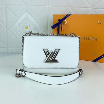 Makersluxe - Twist Handbag With Chain White