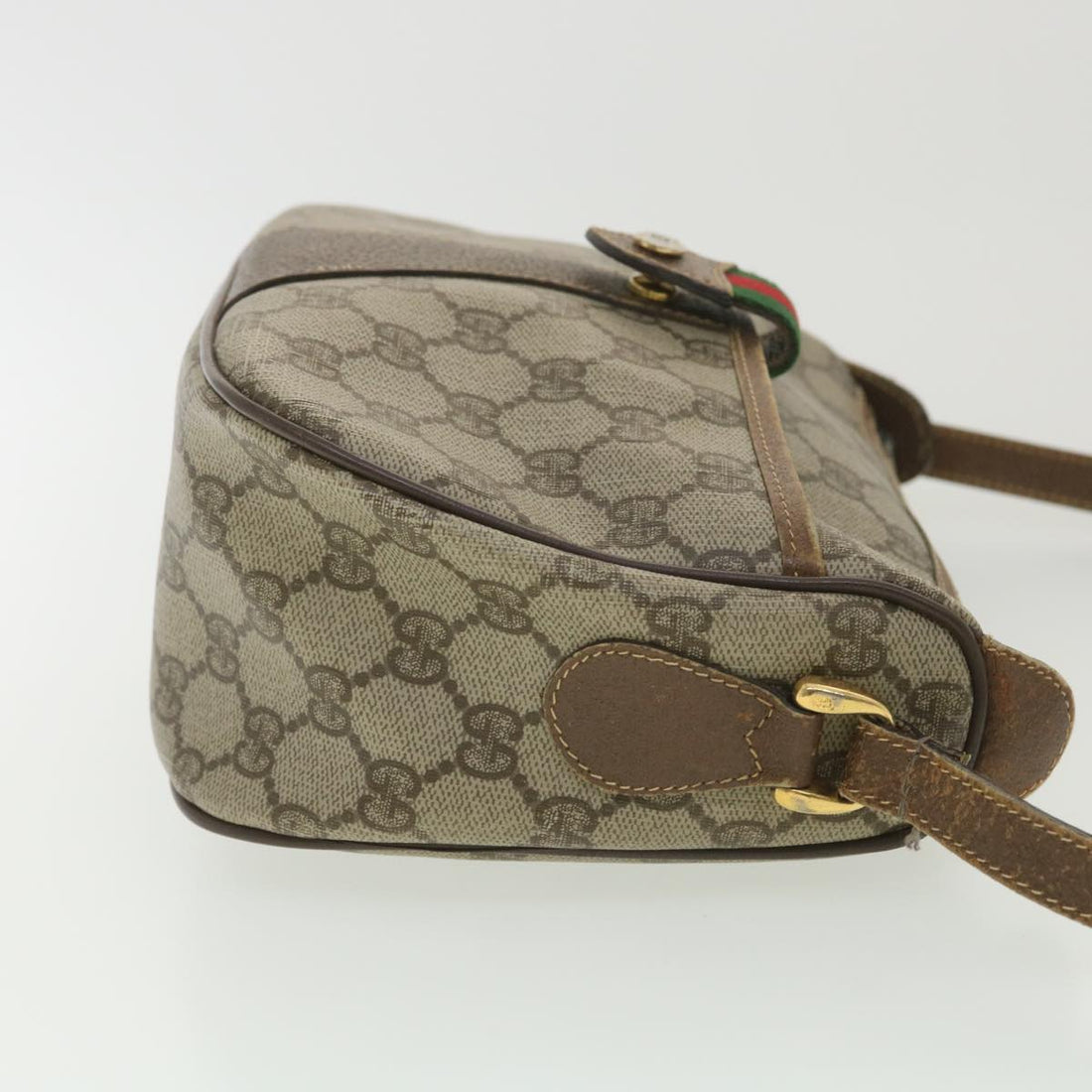 GUCCI GG Canvas Web Sherry Line Shoulder Bag Beige Red Green 38014