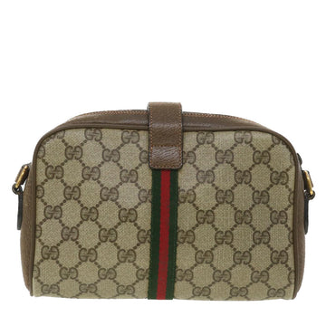 GUCCI GG Canvas Web Sherry Line Shoulder Bag Beige Red 89.02.055 38051
