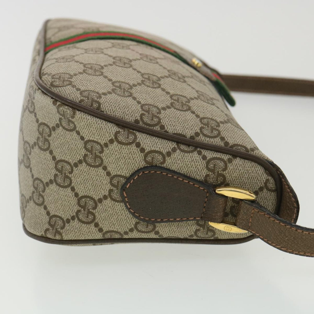 GUCCI GG Canvas Web Sherry Line Shoulder Bag Beige Red 89 02 054 38094