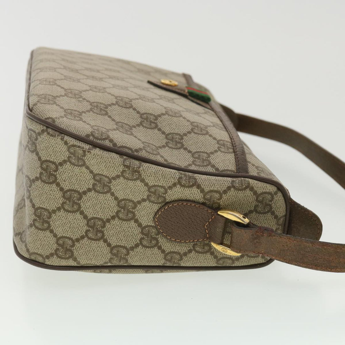 GUCCI GG Canvas Web Sherry Line Shoulder Bag Beige Red 89.02.077 38096