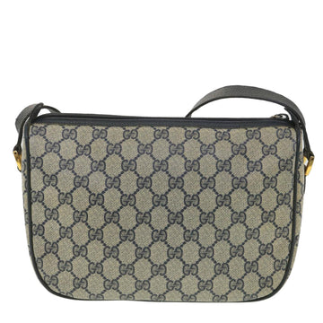 GUCCI GG Canvas Shoulder Bag PVC Leather Gray Navy 001 115 6106 38113