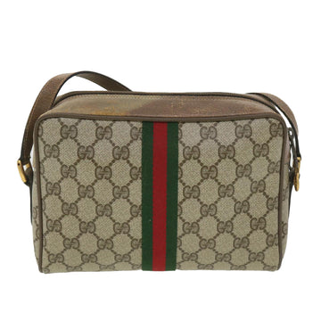 GUCCI GG Canvas Web Sherry Line Shoulder Bag Beige Red 98 02 004 38305