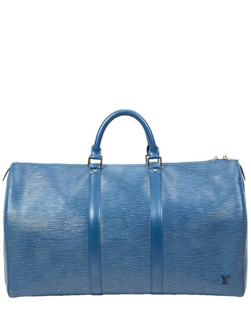 Louis Vuitton Blue Epi Leather Keepall ( )