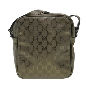 GUCCI GG implementation Shoulder Bag PVC Leather Khaki 233268 38378