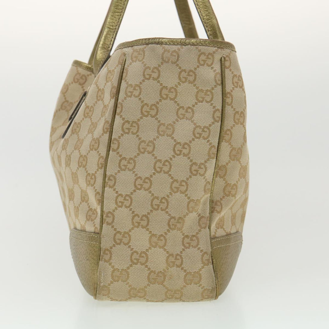GUCCI GG Canvas Shoulder Bag Beige Gold 163805 38395