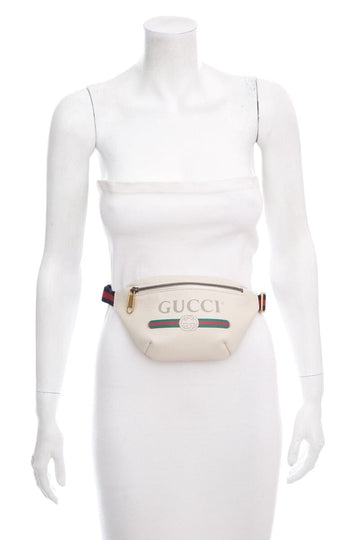 Gucci Vintage Logo Ivory Leather Belt Bag