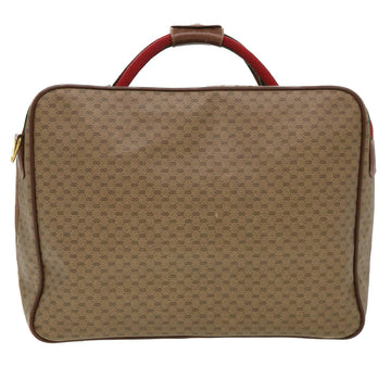 GUCCI Web Sherry Line Micro GG Canvas Boston Bag PVC Leather Brown 38417
