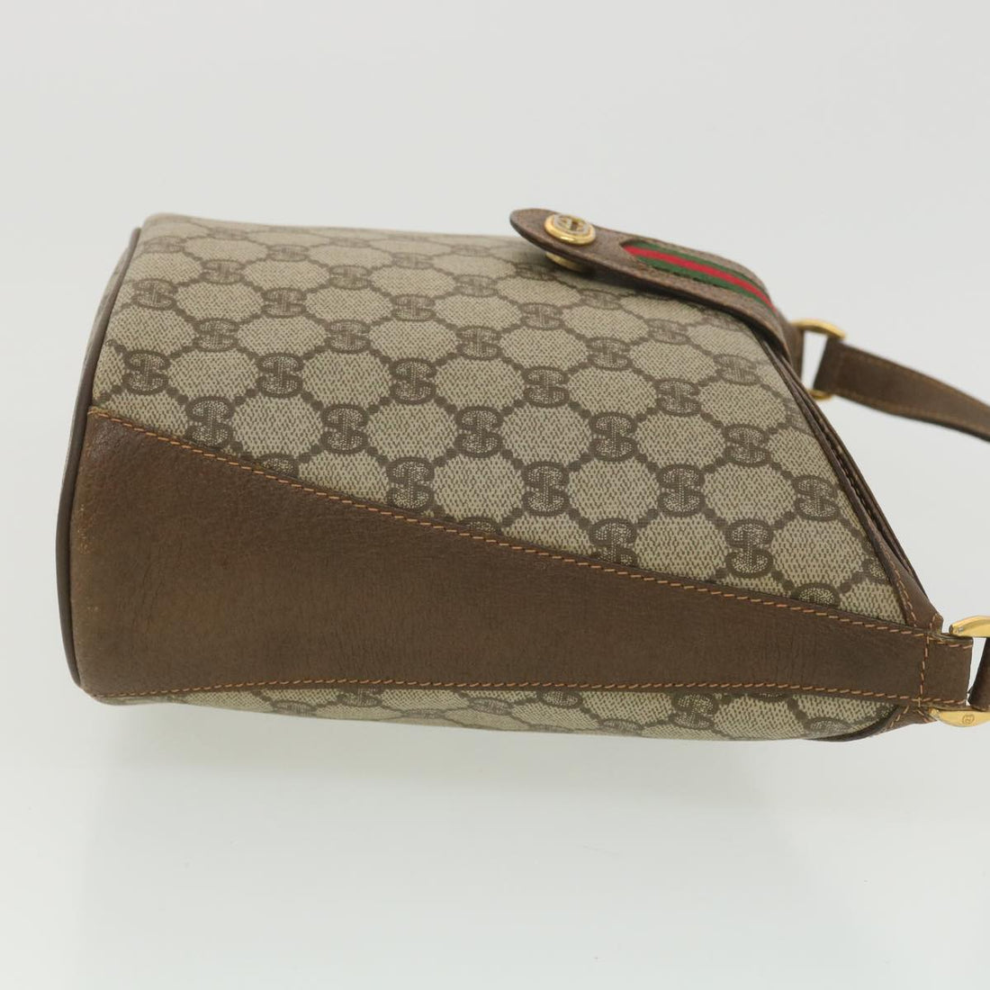 GUCCI GG Canvas Web Sherry Line Shoulder Bag Beige Red 40.02.081 38486