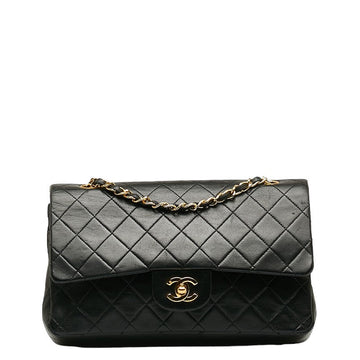 Chanel Matrases 25 Double Flap Chain houlder Bag Black Leather  Chanel