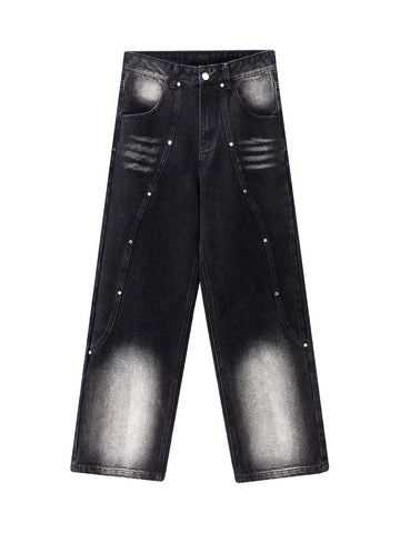 Makersluxe Rivet Distressed Jeans