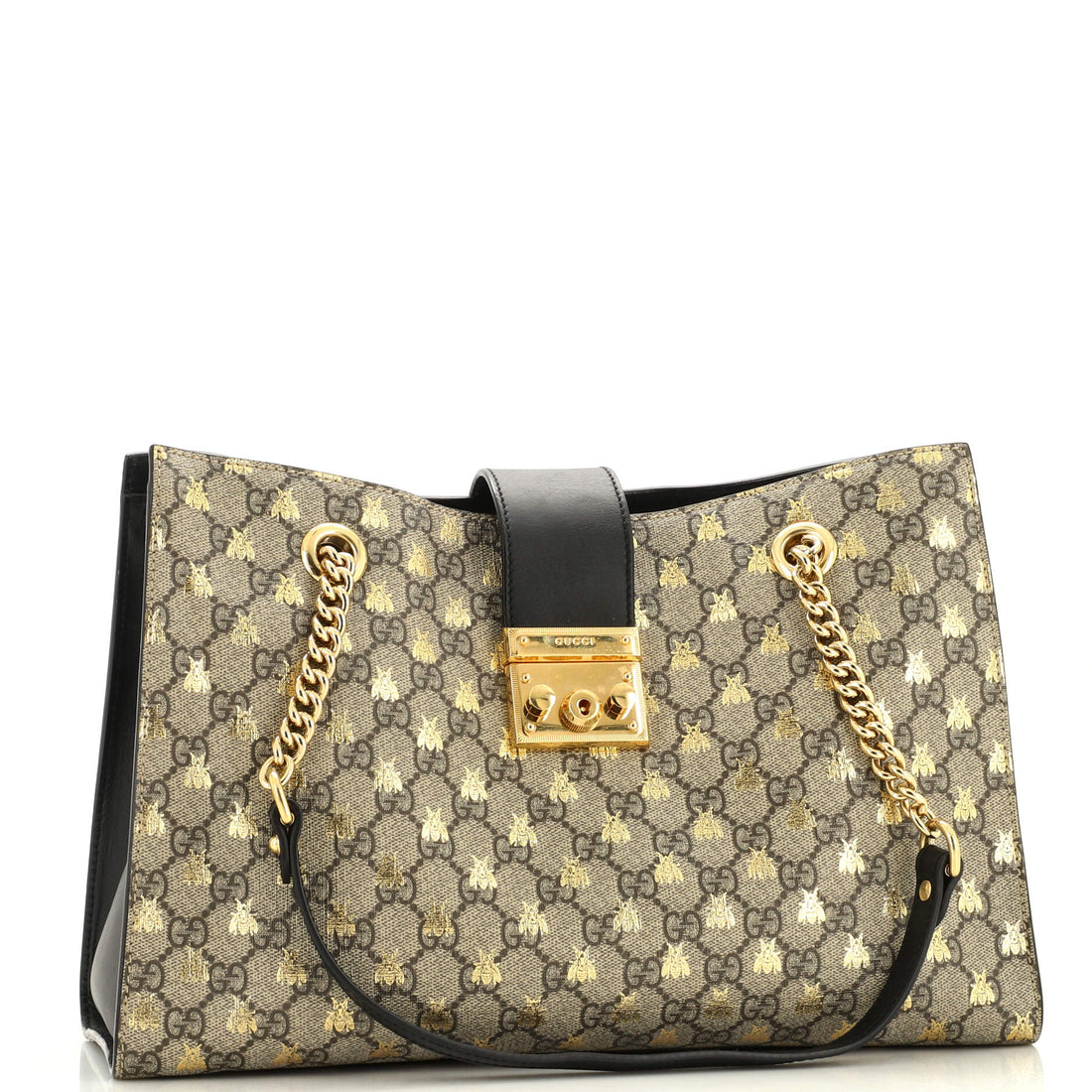 Padlock Chain Tote Printed GG Coated Canvas Medium