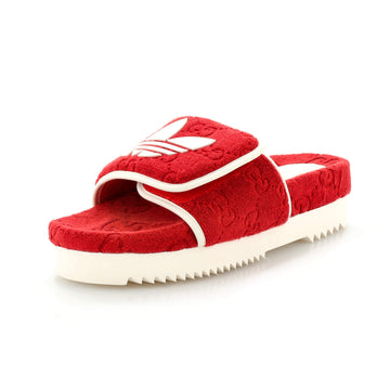 x Adidas Women's Platform Slide Sandals Terry Cloth
