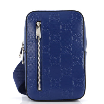 Sling Backpack GG Embossed Perforated Leather