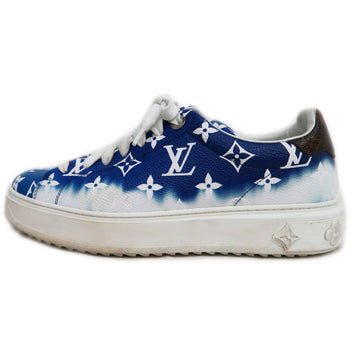 Louis Vuitton Time Outline Trainers 39 1/2 Blue White Dark Brown  Shoes