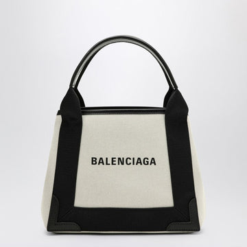 Balenciaga Navy Xs Beige/Black Canvas And Leather Cabas Bag Women
