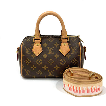 Louis Vuitton Speedy Bandouliere 20 M46594 Monogram Canvas Handbag Shoulder G Gold