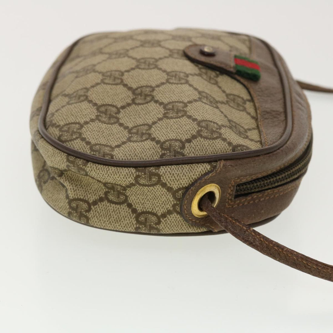 GUCCI GG Canvas Web Sherry Line Shoulder Bag Beige Red Green 39454
