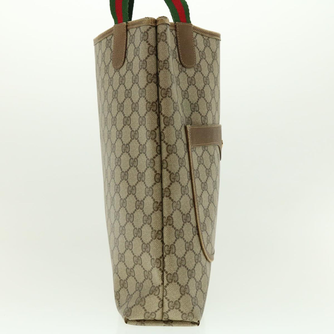 GUCCI GG Canvas Web Sherry Line Tote Bag Beige Red Green 120.02.003 39772