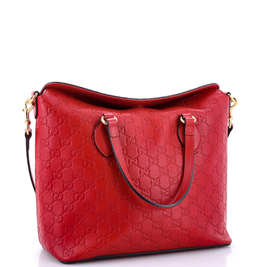 Signature Fold Over Tote Guccissima Leather Medium