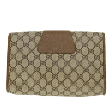 GUCCI Web Sherry Line GG Canvas Clutch Bag PVC Leather Beige Green 39950