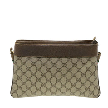 GUCCI Web Sherry Line GG Canvas Shoulder Bag PVC Leather Beige Green 39953