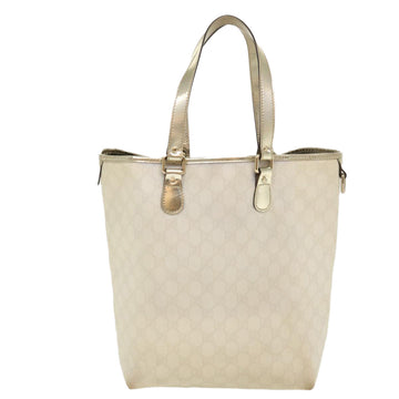 GUCCI GG Canvas Tote Bag PVC Leather White 189896 39964