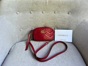 Gucci GG Hibiscus Red Marmont Mini Shoulder Bag (RRP £1,160)