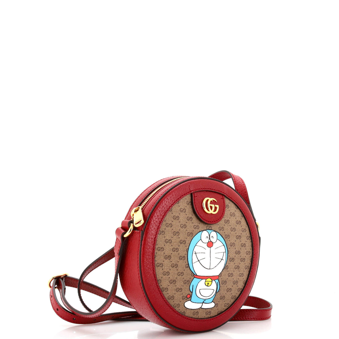 Doraemon Round Shoulder Bag Printed Mini GG Coated Canvas