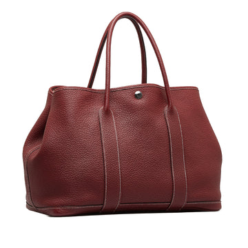Hermès Garden Party PM Red Leather Palladium